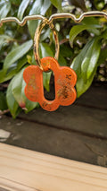 Grosse pampille fleur orange et or – pâte polymère, collection sun