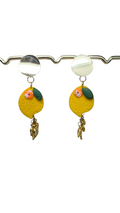 Boucles d'oreilles citron, pate polymère
