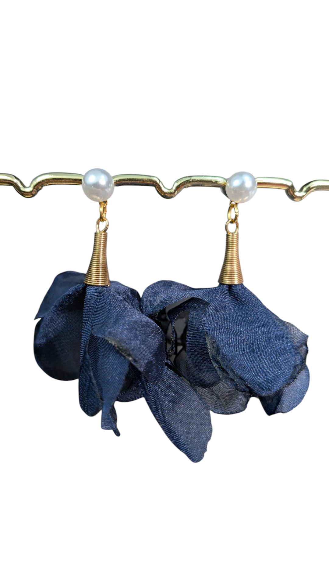 Boucles d'oreilles tulle & spirale – légères et aériennes