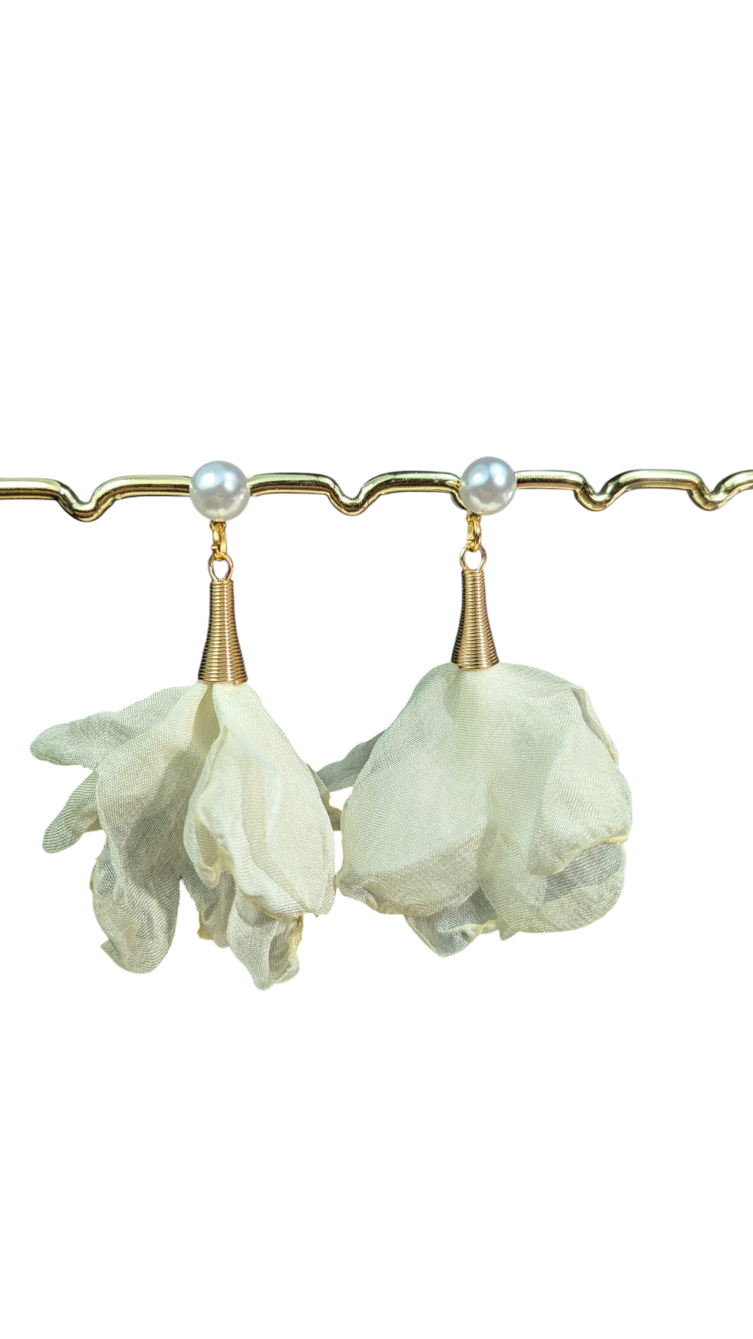 Boucles d'oreilles tulle & spirale – légères et aériennes