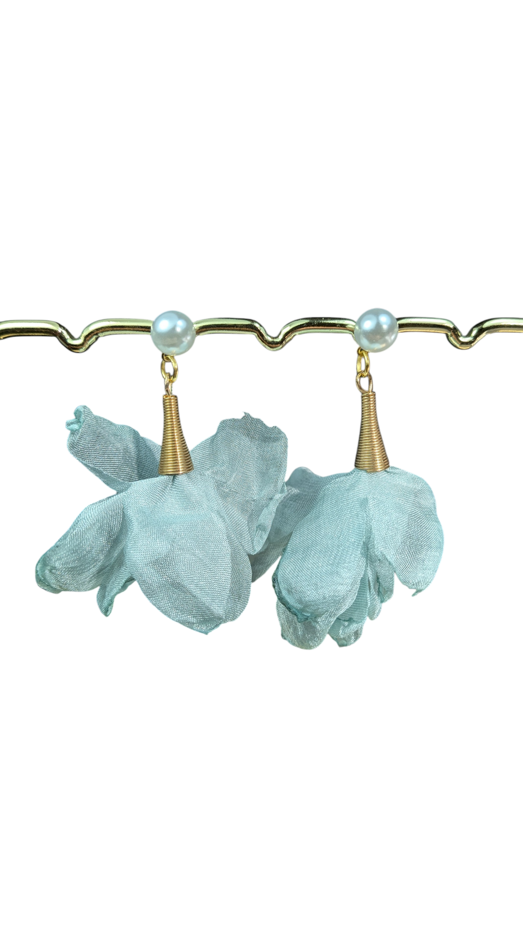 Boucles d'oreilles tulle & spirale – légères et aériennes