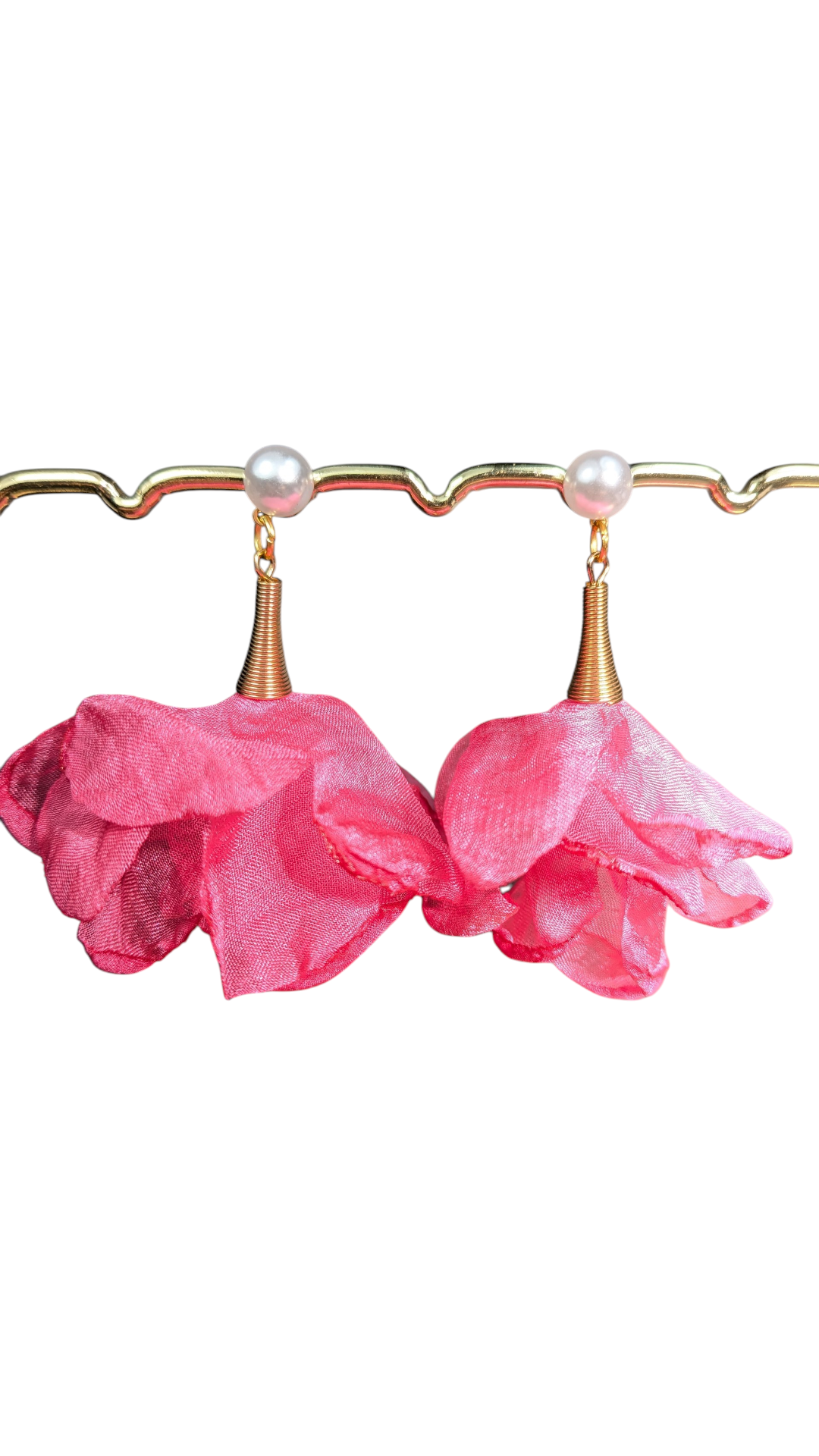 Boucles d'oreilles tulle & spirale – légères et aériennes