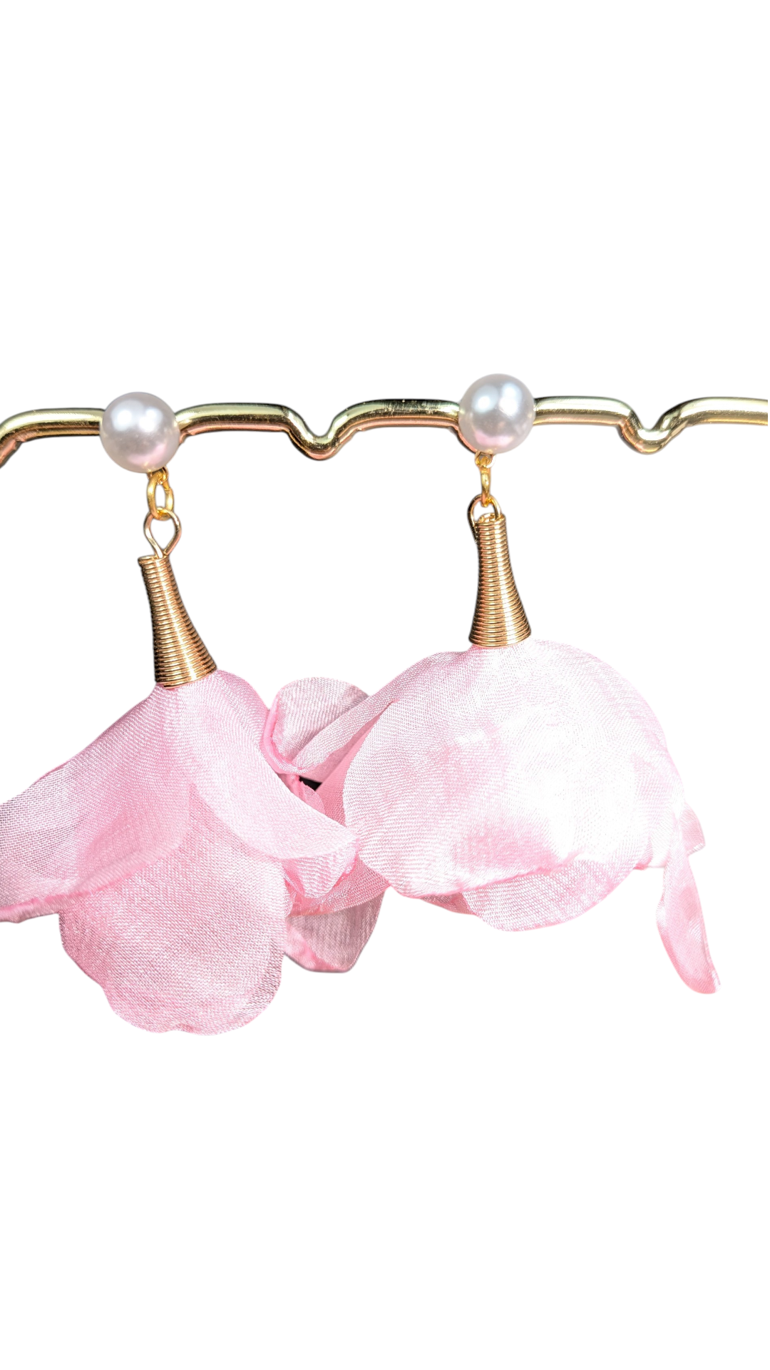 Boucles d'oreilles tulle & spirale – légères et aériennes