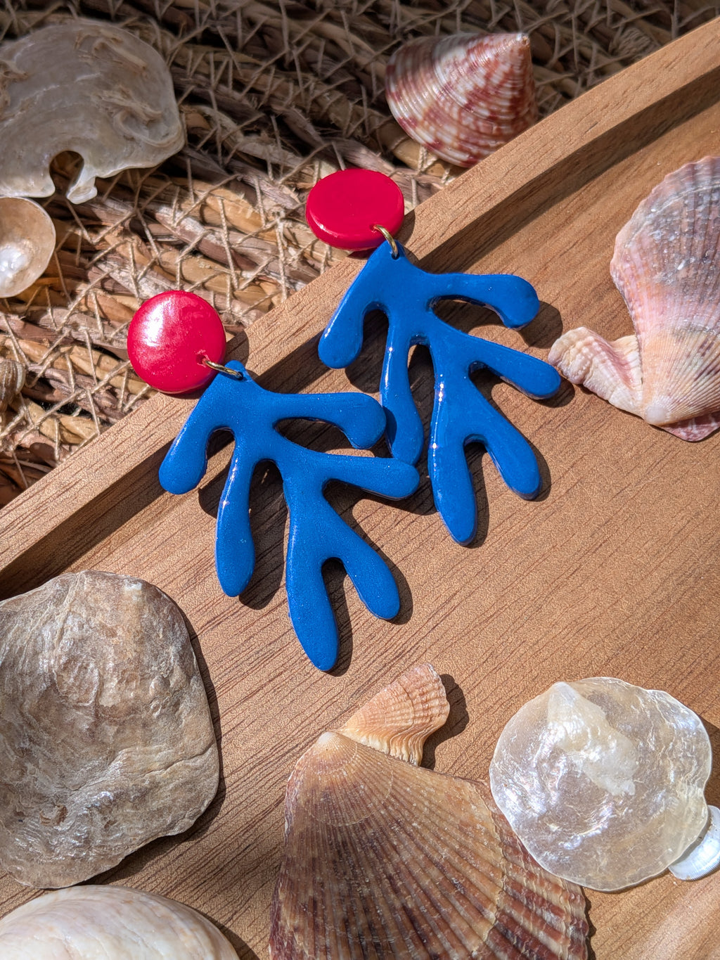 Boucles d'oreilles Corail fun Été – Pâte Polymère