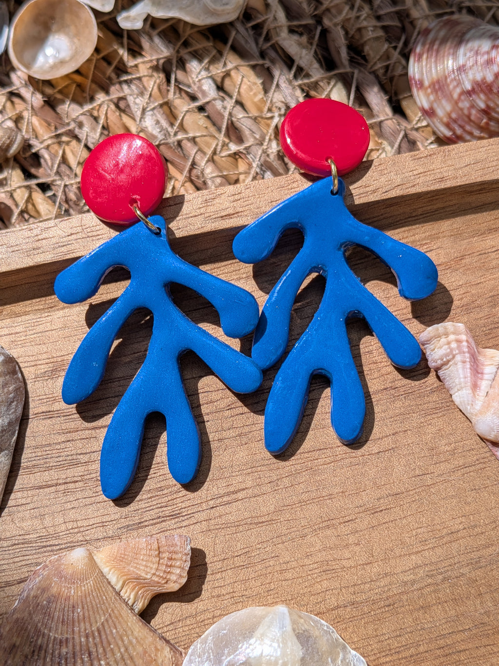 Boucles d'oreilles Corail fun Été – Pâte Polymère