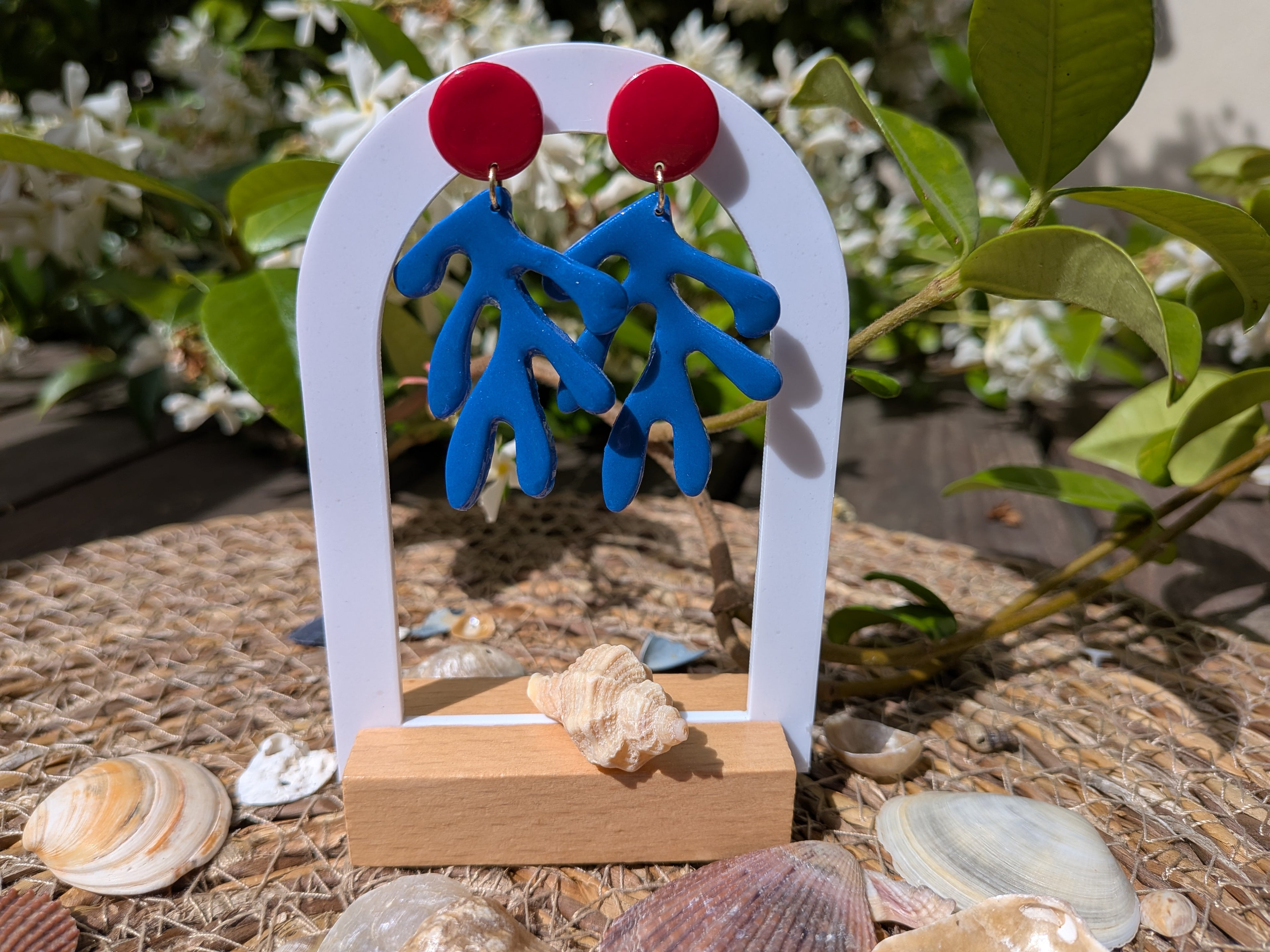 Boucles d'oreilles Corail fun Été – Pâte Polymère