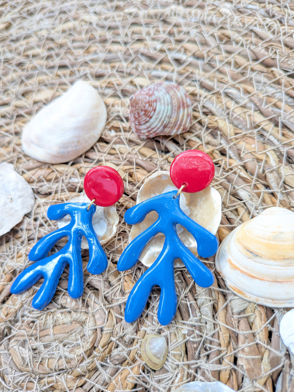 Boucles d'oreilles Corail fun Été – Pâte Polymère