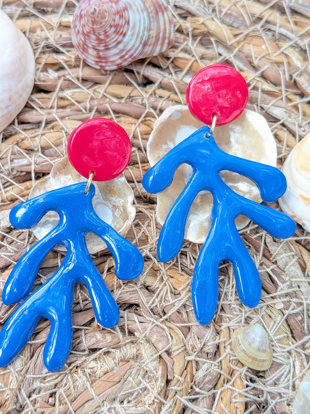 Boucles d'oreilles Corail fun Été – Pâte Polymère