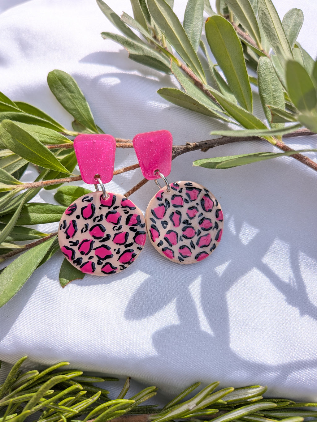 Boucles d'oreilles Léopard Fimo – Fait main