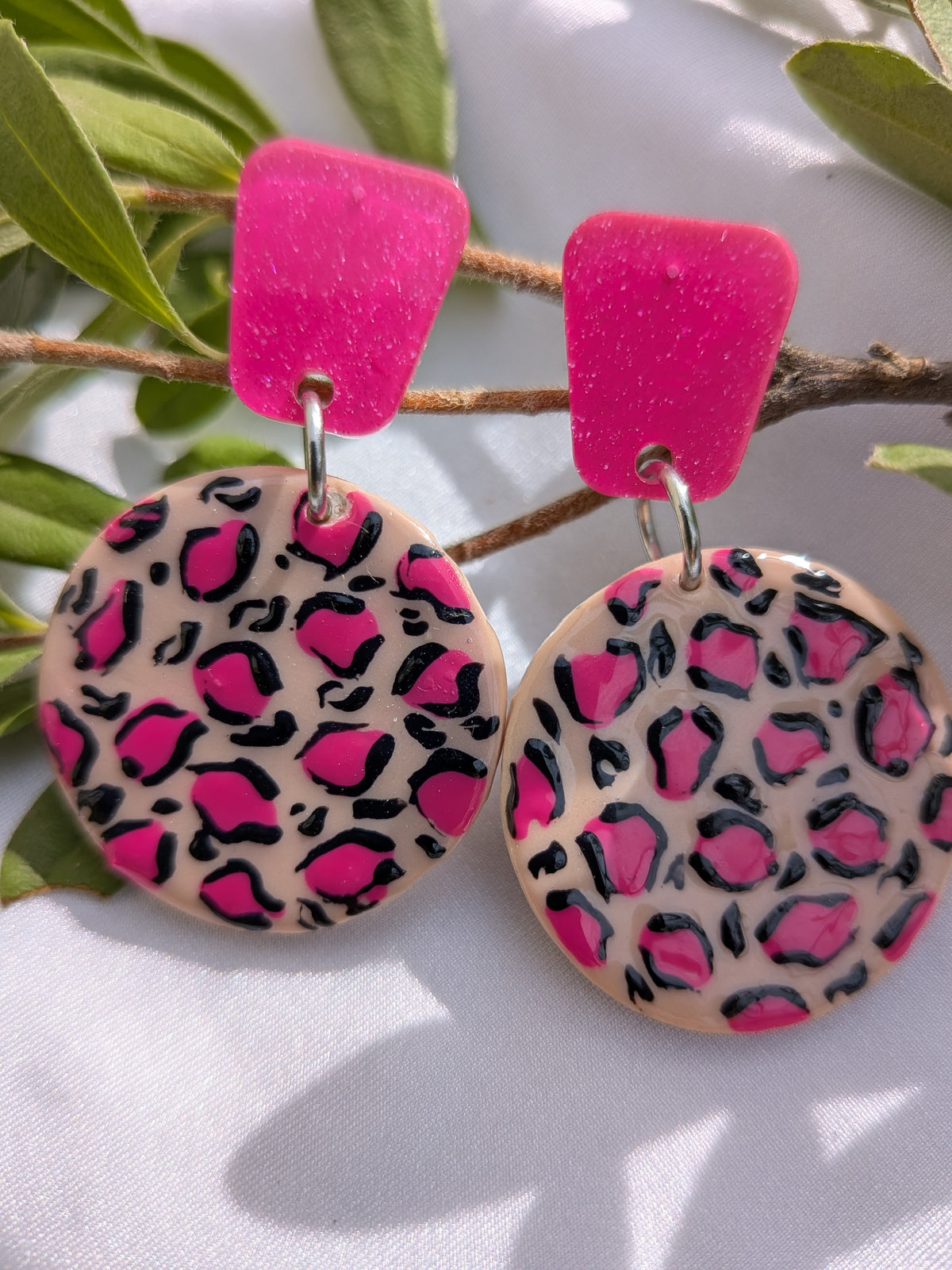 Boucles d'oreilles Léopard Fimo – Fait main