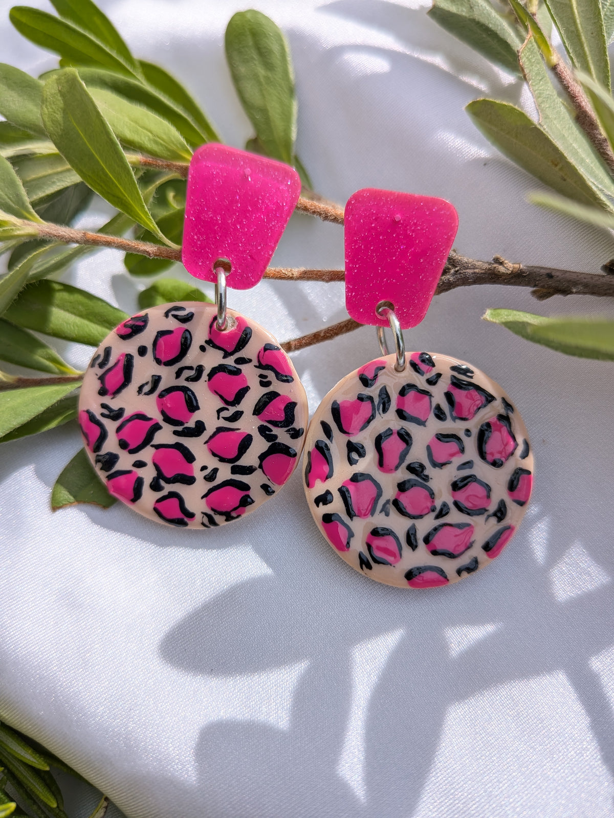 Boucles d'oreilles Léopard Fimo – Fait main