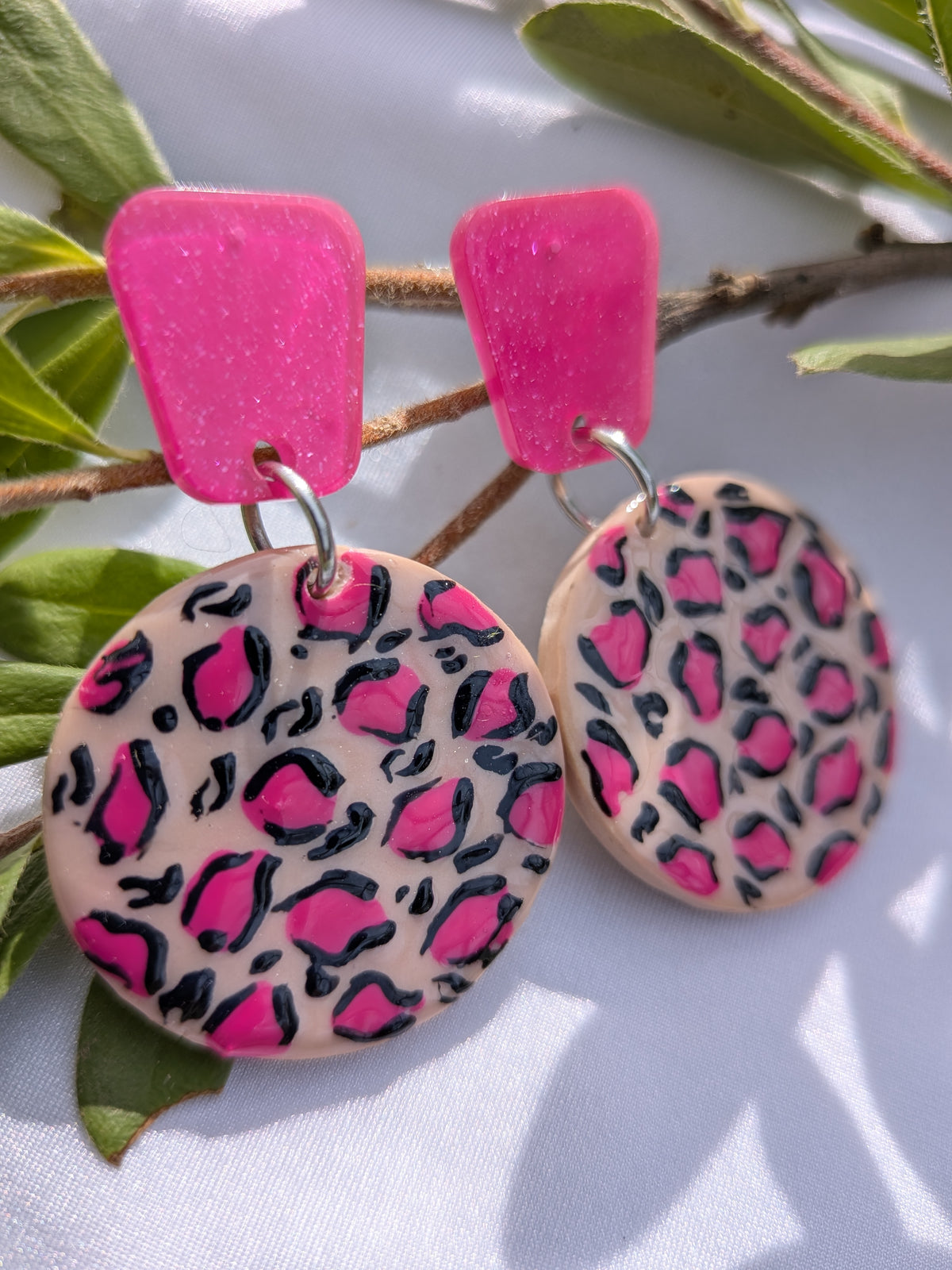Boucles d'oreilles Léopard Fimo – Fait main